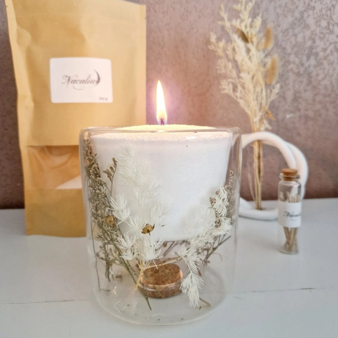 Bougie en perles de cire