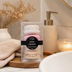 Coffret cadeau savons macarons décoratifs pour salle de bain élégante