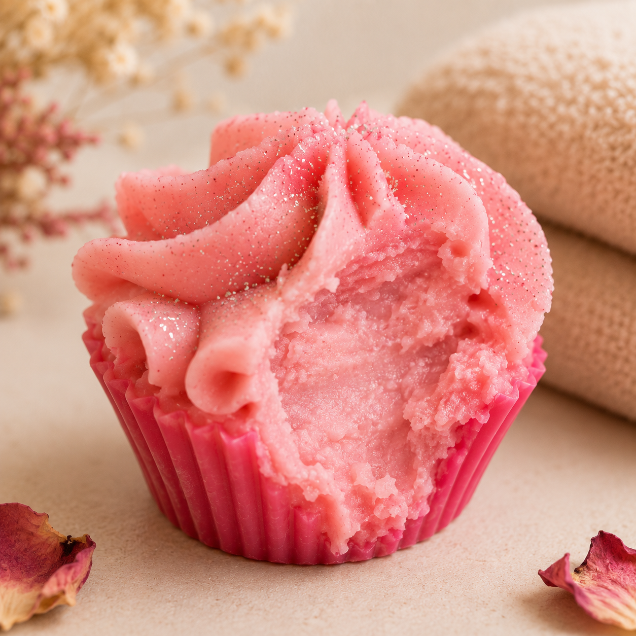 Cupcake de bain parfumé artisanal pour hydrater et adoucir la peau