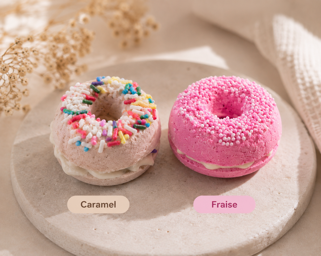 Fondants donuts parfumés fraise et caramel ambiance spa cocooning