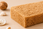 Gros plan texture éponge végétale biodégradable Pimpant