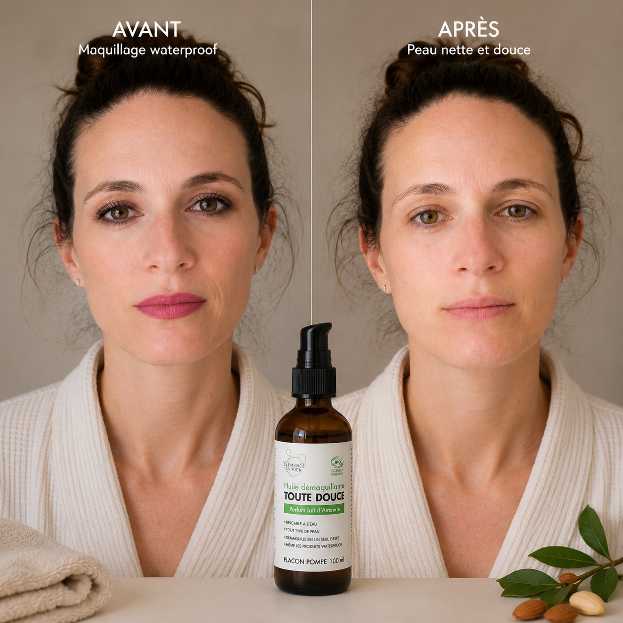 Huile démaquillante douce pour peau sensible et maquillage quotidien