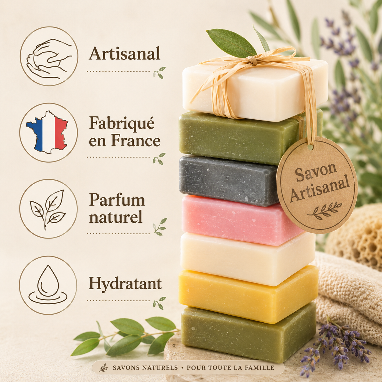 Infographie savon artisanal naturel 