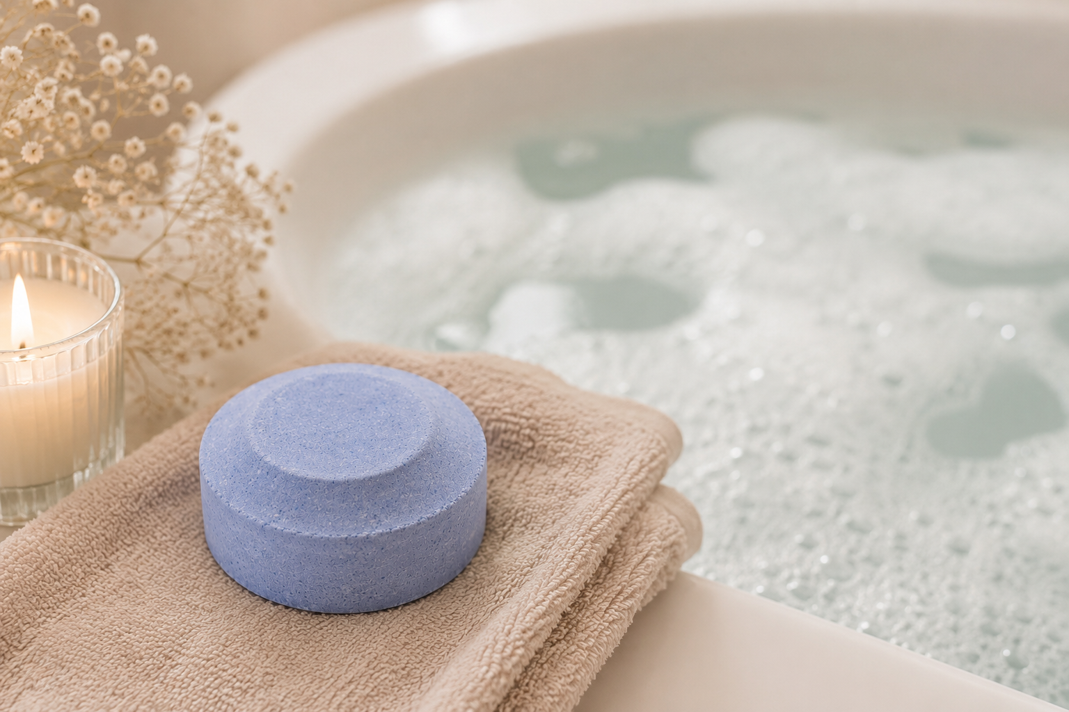 Palet de bain naturel avec sel d’Epsom et ingrédients bien-être