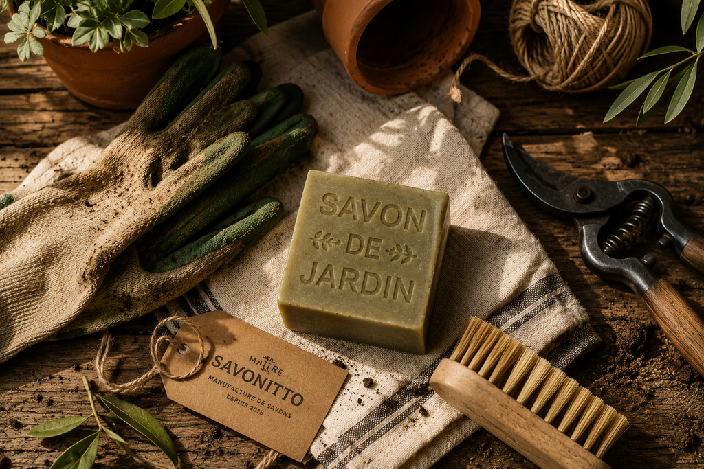Photo marketing savon cube écologique avec style rustique premium