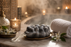 Savon exfoliant massage utilisé avec effet détente