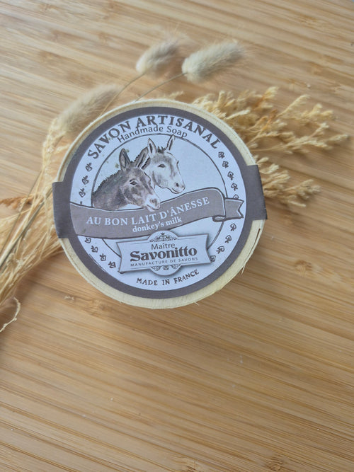 Savon boite bois Lait d’ânesse bio.