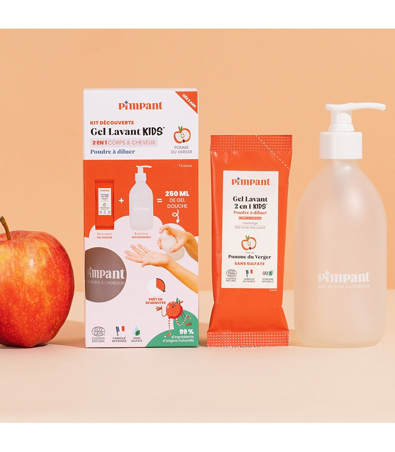 Kit découverte gel lavant 2 en 1 kids pomme du verger - Pimpant